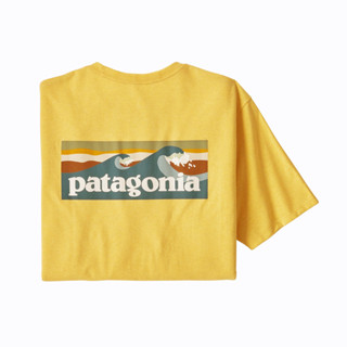 เสื้อยืดแขนสั้นลําลอง ผ้าฝ้าย พิมพ์ลายโลโก้ Patagonia Boardshort สวมใส่สบาย สําหรับผู้ชาย และผู้หญิง