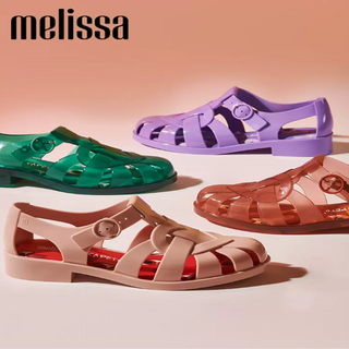 Melissa รองเท้าแตะ ส้นแบน เนื้อนิ่ม ใส่สบาย สไตล์วินเทจ โรมัน แฟชั่นฤดูร้อน เดินชายหาด สําหรับผู้หญิง