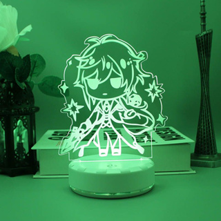 Genshin โคมไฟตั้งโต๊ะ LED ขนาดเล็ก เจ็ดสี Kelly Raiden Shogun Beelzebul Yae Miko ZhongLi HuTao Nahida Kamisato Ayaka