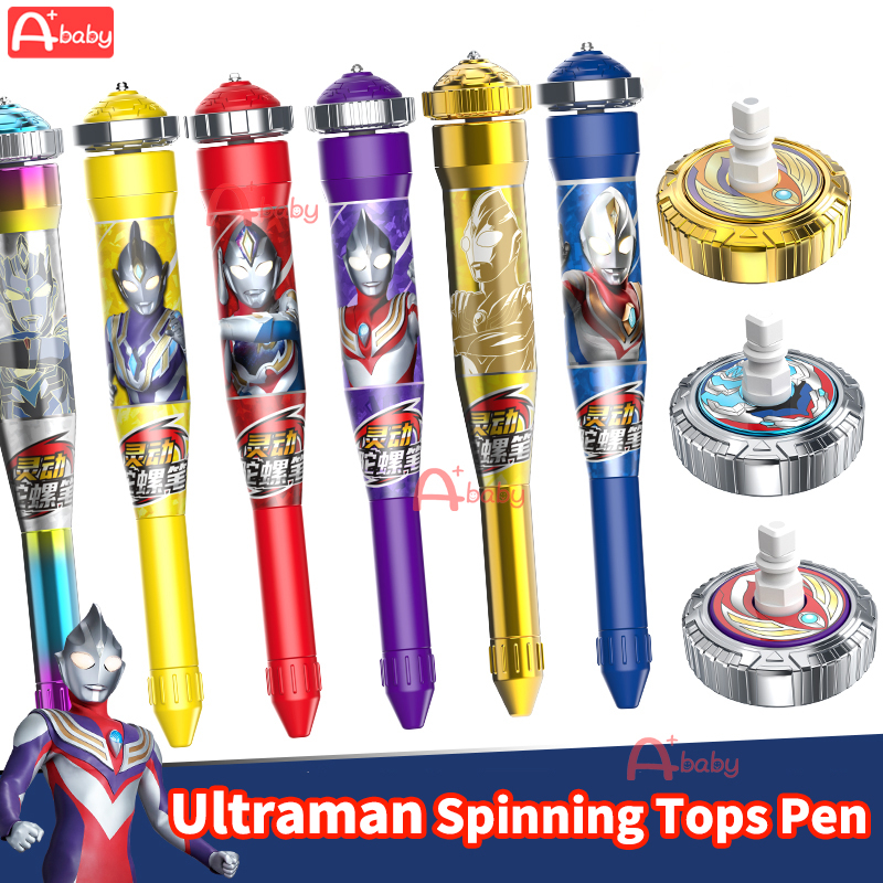 ultraman-spinning-tops-ปากกา-ของเล่นเครื่องเขียน-ตุ๊กตาอุลตร้าแมน-สําหรับเด็ก-tiga-z-decker-dina-trigger