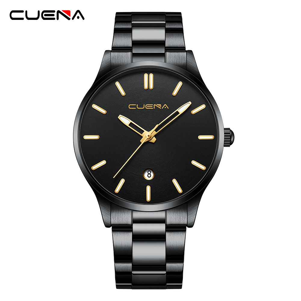 cuena-นาฬิกาข้อมือควอตซ์แฟชั่น-สายแสตนเลส-กันน้ํา-แนวเรียบง่าย-สไตล์ธุรกิจ-สําหรับผู้ชาย-6100