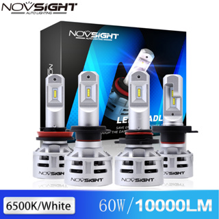 Novsight ไฟหน้ารถยนต์ LED N9 9005 9006 H4 H7 H11 สีขาว 6500K สว่างมาก 10000LM 60W