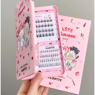 【 ใหม่ 】FLORTTE หนังสือขนตาปลอม แบบคลัสเตอร์เดี่ยว