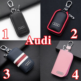 เคสกุญแจรถยนต์ แบบหนัง มีซิป ป้องกันการสูญหาย สําหรับ Audi A1 A3 A4 A5 A6 A7 A8 Q2 Q3 Q5 Q7 Q8 R8 S4 S3 S5 S6 S8
