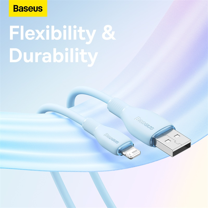 baseus-สายชาร์จซิลิกาเจลเหลว-usb-2-4a-สําหรับ-iphone-14-13-12-11-pro-max