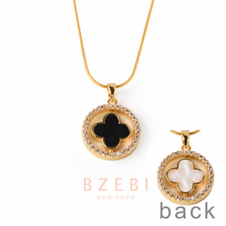 Bzebi สร้อยคอแฟชั่น ใบโคลเวอร์ สเตนเลส ชุบทอง 18K จี้ สไตล์เกาหลี ป้องกันสนิม เครื่องประดับ ผู้หญิง พรีเมี่ยม ไม่จางหาย ใส่อาบน้ําได้ 1245n