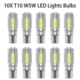 หลอดไฟ T10 W5W LED Bulb 5630 8SMD 194 168 Canbus No Error 12V 6000K สําหรับติดป้ายทะเบียนรถยนต์ 10 ชิ้น