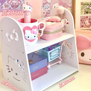 Kawaii Sanrio ชั้นวางของ ลายคิตตี้ ชินนาม่อนโรลน่ารัก สําหรับห้องน้ํา ห้องนอน โต๊ะเครื่องแป้ง