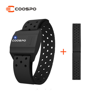 SENSOR Coospo สายรัดแขนหน้าจอมอนิเตอร์วัดอัตราการเต้นหัวใจเชื่อมต่อบลูทูธ 4 . 0 Ant + สําหรับ Garmin Wahoo Bike Computer