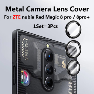 ฟิล์มกระจกนิรภัยกันรอยเลนส์กล้อง พร้อมแหวนโลหะ สําหรับ ZTE Nubia Red Magic 8 pro 8pro+