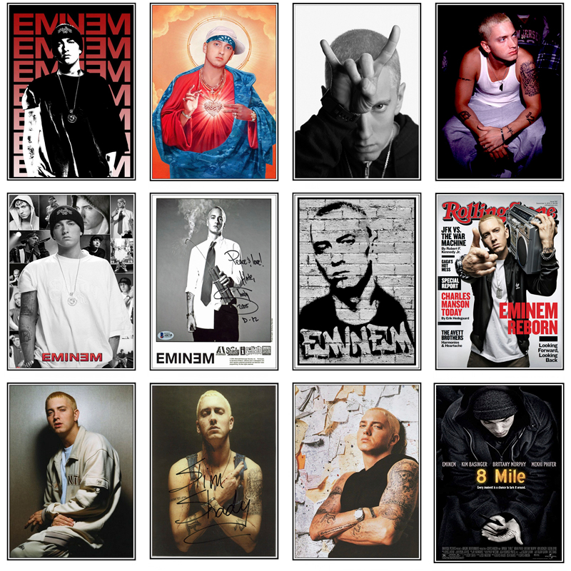 โปสเตอร์สติกเกอร์-ลายนักร้อง-eminem-8-mile-สไตล์ฮิปฮอป-สําหรับตกแต่งผนังบ้าน