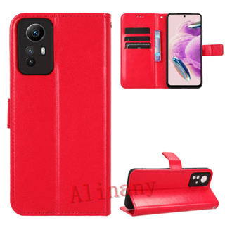 เคสสำ Redmi Note 12S 4G Case Flip PU Leather Phone Casing Redmi Note12S 4G คสโทรศัพท์มือถือ Back Cover