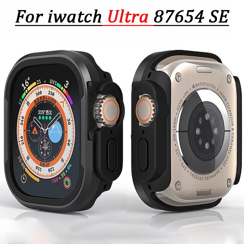 ภาพหน้าปกสินค้าเคสอลูมิเนียมอัลลอยด์ สําหรับ Apple Watch Ultra 49 มม. series 8 7 6 5 4 TPU กันชน + กรอบโลหะ สําหรับ iWatch 45 มม. 41 มม. 44 มม. 40 มม.