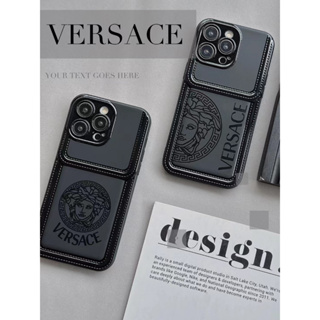 เคสโทรศัพท์มือถือแฟชั่น แบบนิ่ม ขอบน้ํามัน ลาย Versace สําหรับ iPhone 14 Pro Max 13 Pro Max 12 iPhone 11 Pro Max X s Max XR