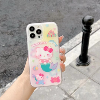 เคสโทรศัพท์มือถือ tpu แบบนิ่ม ลายแมวนางเงือก สําหรับ iPhone 13pro 12pro 14 14promax 14pro 12promax 13promax