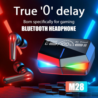M28 หูฟังบลูทูธไร้สาย จอแสดงผลดิจิทัล LED หูฟังเล่นเกม TWS สําหรับสมาร์ทโฟนทุกรุ่น