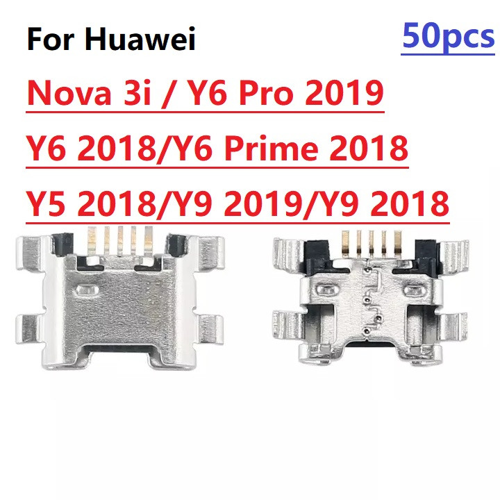 ซ็อกเก็ตเชื่อมต่อพอร์ตชาร์จ-usb-สําหรับ-huawei-nova-3i-y5-y6-y7-y9-pro-2019-prime-2018-10-50-ชิ้น