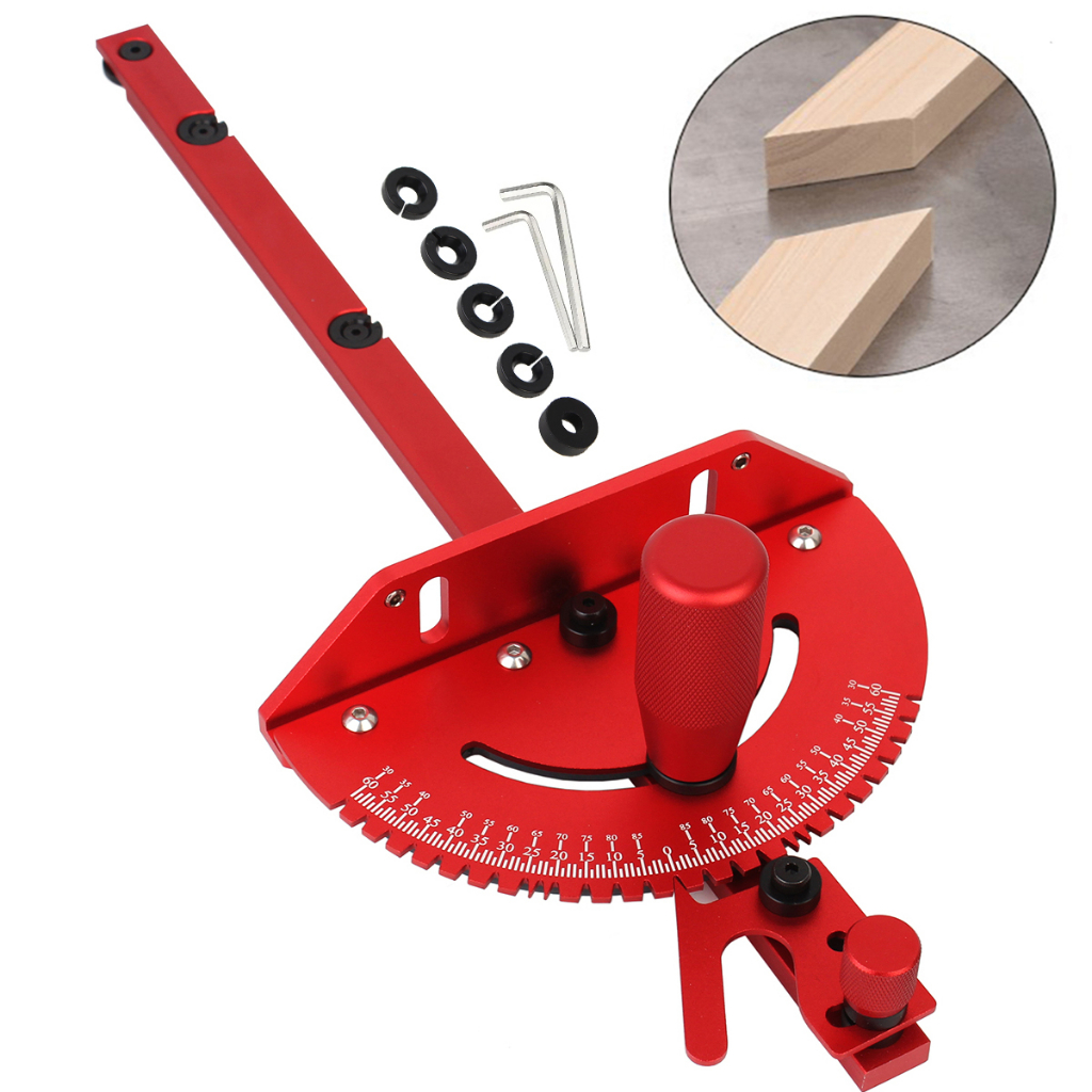 Universal Table Saw Miter Gauge Assembly Benches Router Red Aluminum