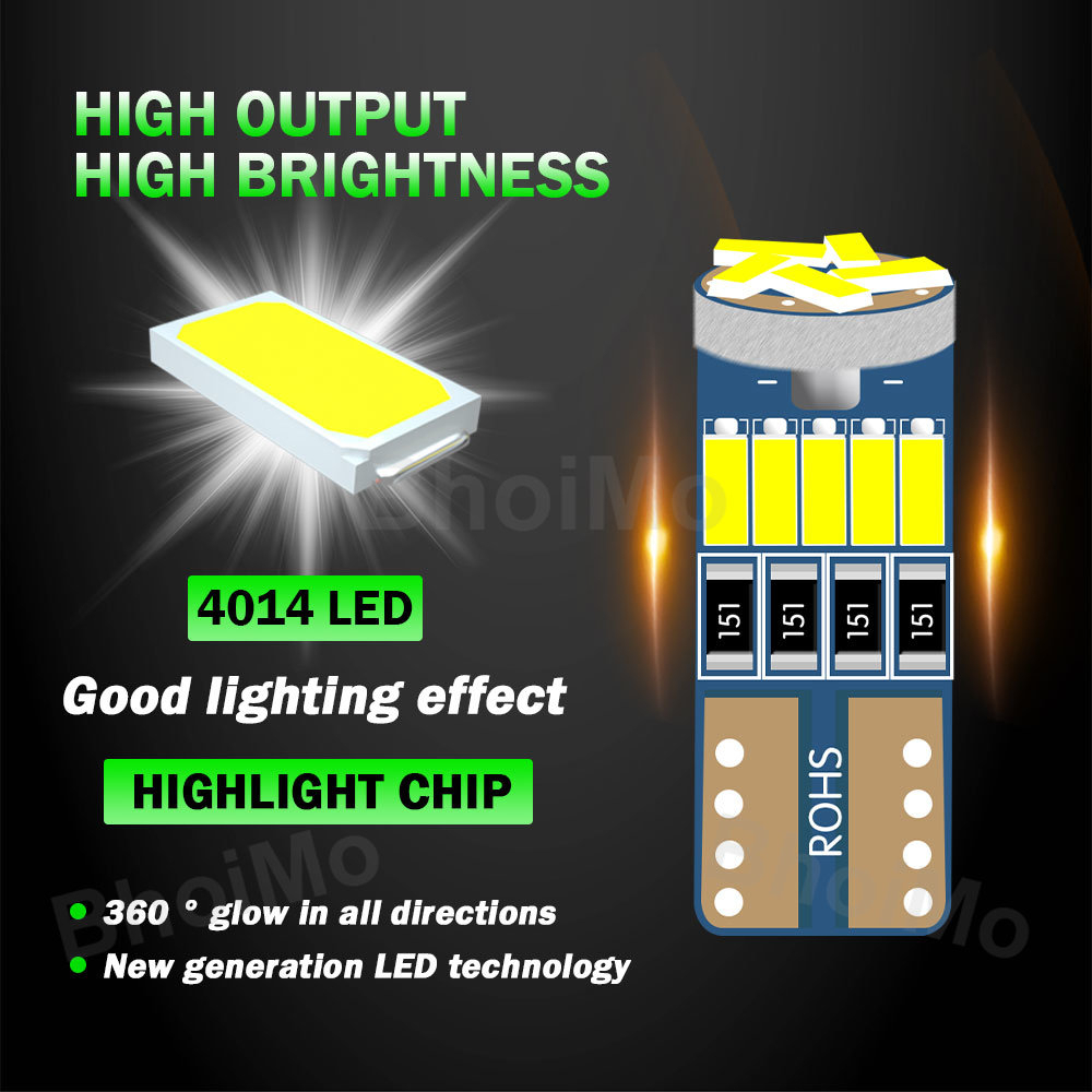 bhoimo-หลอดไฟ-led-15smd-t10-4014-w5w-194-168-ติดป้ายทะเบียนรถยนต์-dc12v