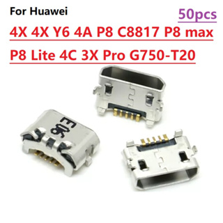 ซ็อกเก็ตเชื่อมต่อพอร์ตชาร์จ Micro USB 5pin สําหรับ Huawei 4X 4X Y6 4A P8 C8817 P8 max P8 Lite 4C 3X Pro G750-T20 10-100 ชิ้น