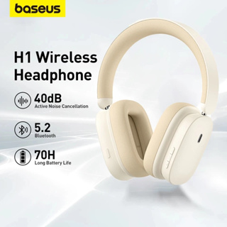 Baseus H1 Hybrid 40dB ANC หูฟังไร้สาย 4 ไมโครโฟน ENC หูฟังบลูทูธ 5.2 ไดรเวอร์ 40 มม. HiFi เหนือหูฟัง 70H Time