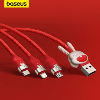 Baseus สายชาร์จเร็ว ลายการ์ตูนราศีจีน (ปีกระต่าย) USB เป็น M+L+C 3.5A 1.2 ม. 3 in 1