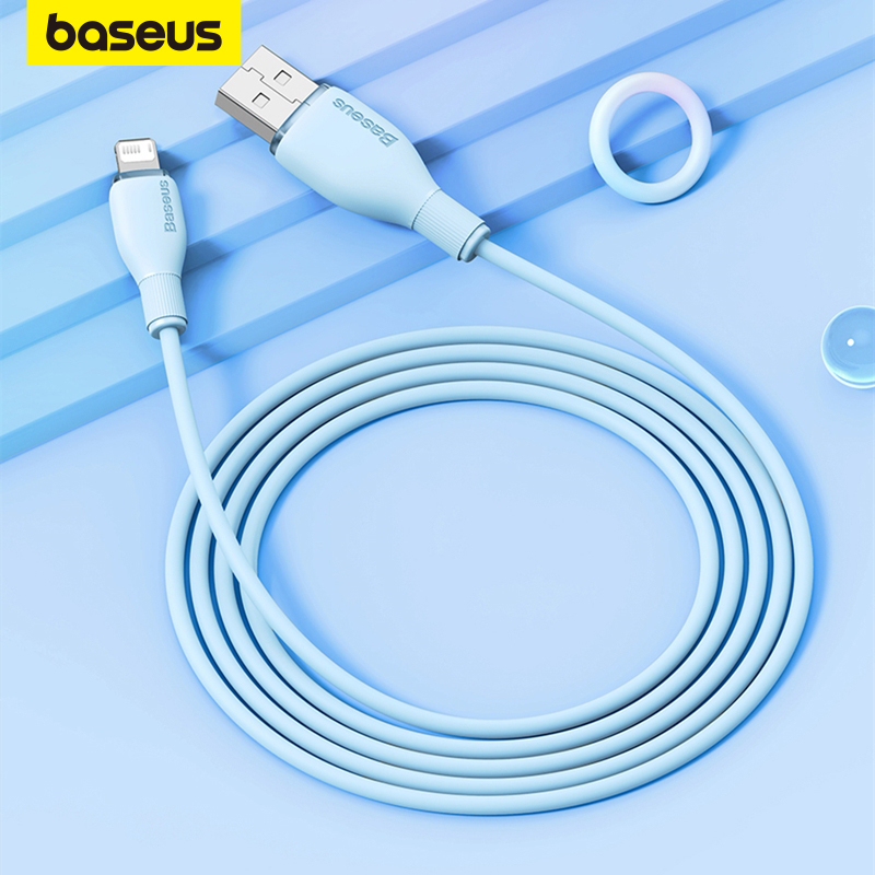 baseus-สายชาร์จซิลิกาเจลเหลว-usb-2-4a-สําหรับ-iphone-14-13-12-11-pro-max