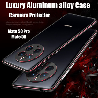 Luxury Shockproof Phone Case For Huawei Mate 50 Mate50 Pro Shockproof Armor Metal Bumper Aluminum Camera Lens Protect Cover