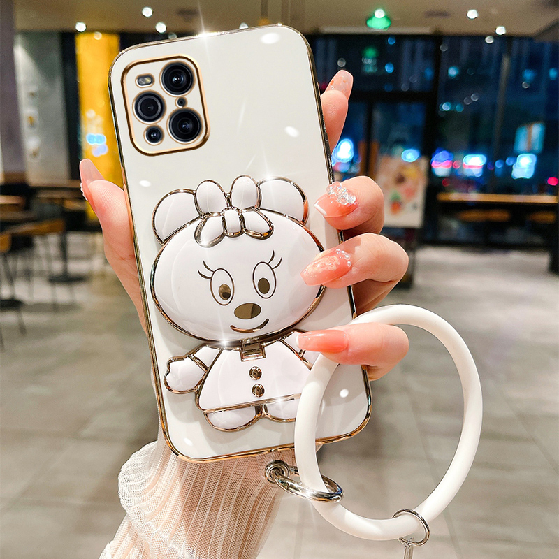 เคสนิ่ม-oppo-find-x6-pro-find-x5-pro-find-x3-pro-มินนี่เมาส์-ขาตั้ง-ชุบไฟฟ้า-สร้อยข้อมือ