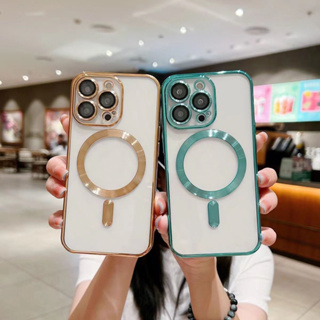 เคสแม่เหล็กไร้สาย หรูหรา สําหรับ IPhone 11 12 13 Pro Max 14 Plus