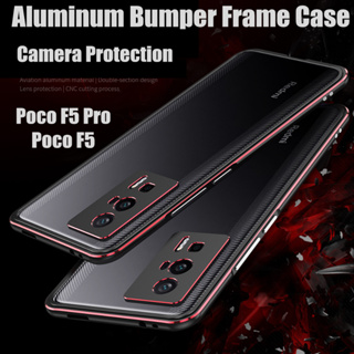 3D Strong Metal Bumper Case For Xiaomi Poco F5 PocoF5 Pro Aluminium Camera Lens Protector Frame Shockproof Armor Phone Cover