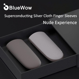 Bluewow ปลอกสวมนิ้วมือ สีเงิน แบบบาง ซักล้างได้ สําหรับเล่นเกมมือถือ Free Fire PUBG CODM