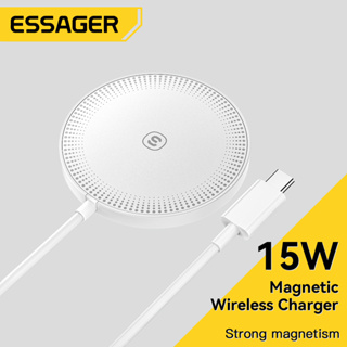 Essager ที่ชาร์จแม่เหล็กไร้สาย 15W สําหรับ iP12-14 &amp; Ap Watch เข้ากันได้กับ 15W, 10W, 7.5W