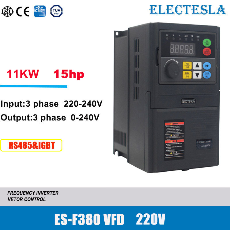 ตัวควบคุมความเร็วมอเตอร์อินเวอร์เตอร์-3-เฟส-220v-11kw-vfd-15hp