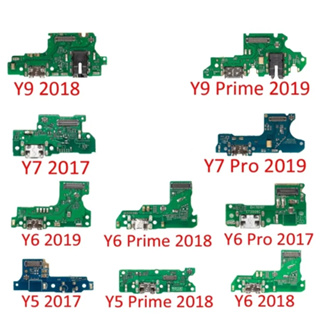 แท่นชาร์จพอร์ตเชื่อมต่อสายเคเบิลอ่อน พร้อมไมโครโฟน สําหรับ HuaWei Y9 Y7 Y6 Pro Y5 Prime 2017 2018 2019