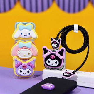 Sanrio เคสป้องกันสายเคเบิล PVC ลายการ์ตูนคิตตี้ คิตตี้ สําหรับสายชาร์จ