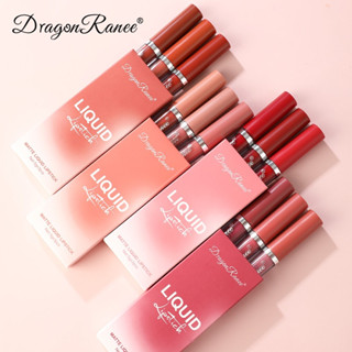 Dragon RANEE 3 ชิ้น กํามะหยี่ แมตต์ สีแดง ลิควิดลิปสติก / ลิปกลอส / ลิปกลอส กันน้ํา ติดทนนาน