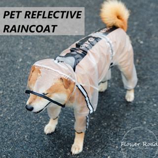 เสื้อกันฝน แบบสี่ขา กันน้ํา รวมทุกอย่าง สําหรับสัตว์เลี้ยง สุนัข ขนาดเล็ก กลาง ขนาดใหญ่ สีโปร่งใส เหมาะกับการเดินทาง