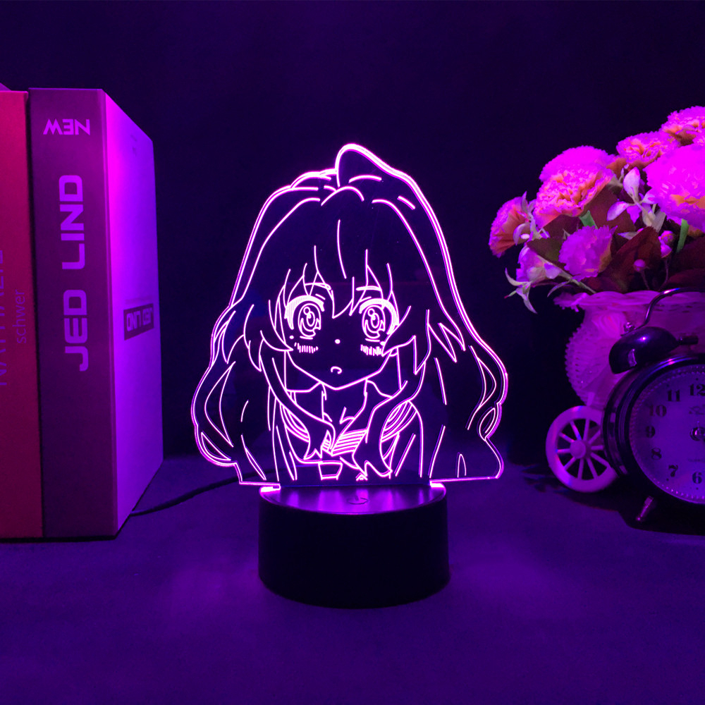 โคมไฟ Led รูปการ์ตูนอนิเมะ Toradora Aisaka Taiga 3d สําหรับตกแต่งห้อง