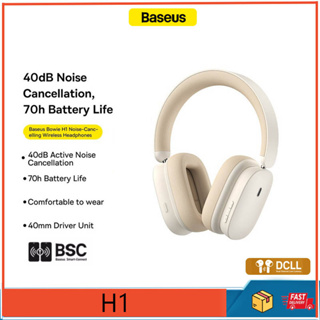 Baseus H1 ANC ชุดหูฟังไฮบริดไร้สาย 40dB ตัดเสียงรบกวน 4 ไมโครโฟน ENC บลูทูธ 5.2 ไดรเวอร์ 40 มม. HiFi อายุการใช้งานนาน 70 ชั่วโมง