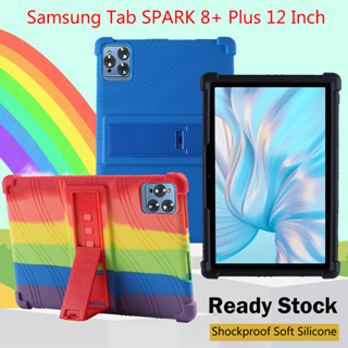 เคสซิลิโคนนิ่ม กันกระแทก ปรับขนาดได้ สําหรับ Samsung Tab SPARK 8+ 12 นิ้ว 4 มุม SPARK8+ 12.0 นิ้ว