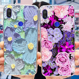 เคสโทรศัพท์มือถือ ซิลิโคนนิ่ม ลายดอกไม้ สําหรับ Xiaomi Redmi Note 7 Note 7 Pro Note 7S Redmi Note7 Pro 6.3 นิ้ว