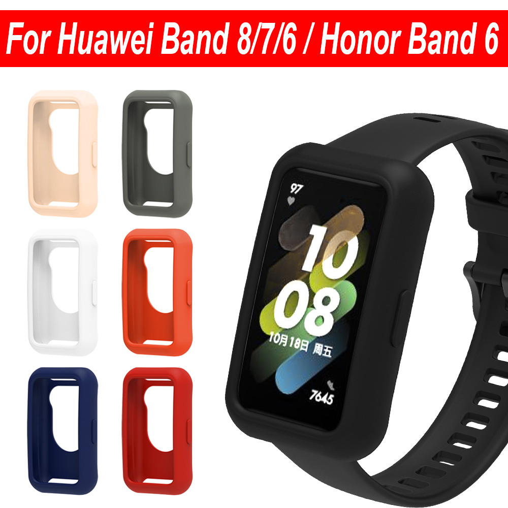 ภาพหน้าปกสินค้าเคสซิลิโคน อุปกรณ์เสริม สําหรับ Huawei Band 6 7 8 / Honor Band 6