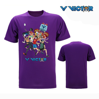 ชุดกีฬา เสื้อยืด ระบายอากาศ แบบแห้งเร็ว พิมพ์ลาย Victor Badminton Pirate King Co