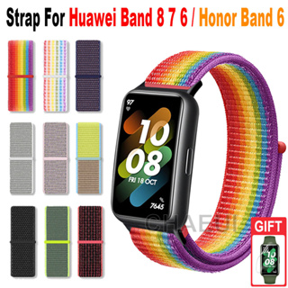 สายนาฬิกาข้อมือไนล่อน แบบเปลี่ยน สําหรับ Huawei Band 8 7 6 / Honor Band 6