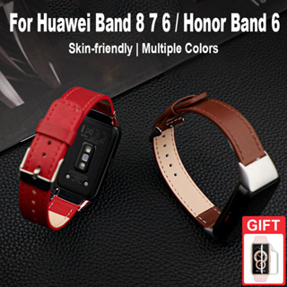 สายนาฬิกาข้อมือ สายหนัง แบบเปลี่ยน สําหรับ Huawei Band 8 7 6 / Honor Band 6