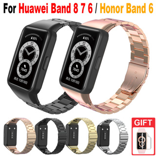 สายนาฬิกาข้อมือ สเตนเลส โลหะ แบบเปลี่ยน สําหรับ Huawei Band 6 7 8 / Honor Band 6