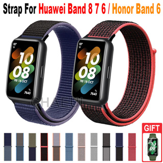 สายนาฬิกาข้อมือไนล่อน แบบเปลี่ยน สําหรับ Huawei Band 8 7 6 / Honor Band 6