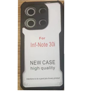 Infinix Note 30i Note30i Transparent Acrylic Soft TPU Edges Hybrid Case Shockproof Bumper Phone Casing Corner Airbag Anti Drop Camera Protective Back Cover
