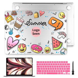 4in1 เคสป้องกัน สําหรับ MacBook Pro Air M2 M1 A2681 A2337 A2338 Air11 12 13 A2179 A1932 A1466 Pro13 14 15 16 นิ้ว 2023 A2779 A2442 A2141 A1708 A2251 A2159 A1989 A1706 A1708 A1707